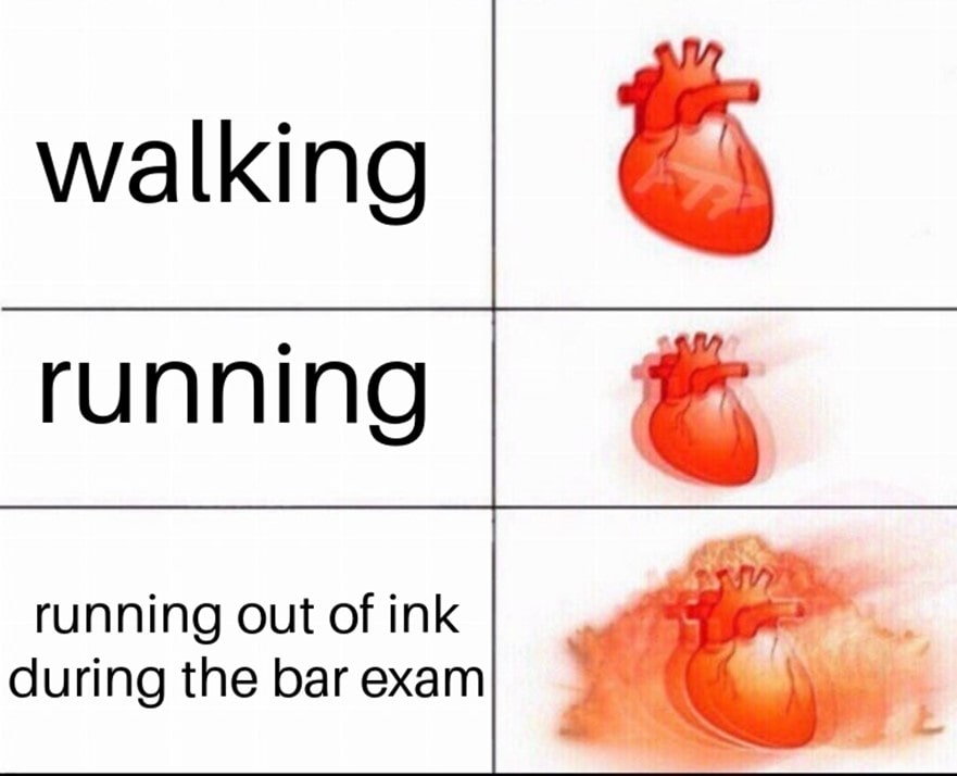 best lawyer meme bar exam out of ink test stress